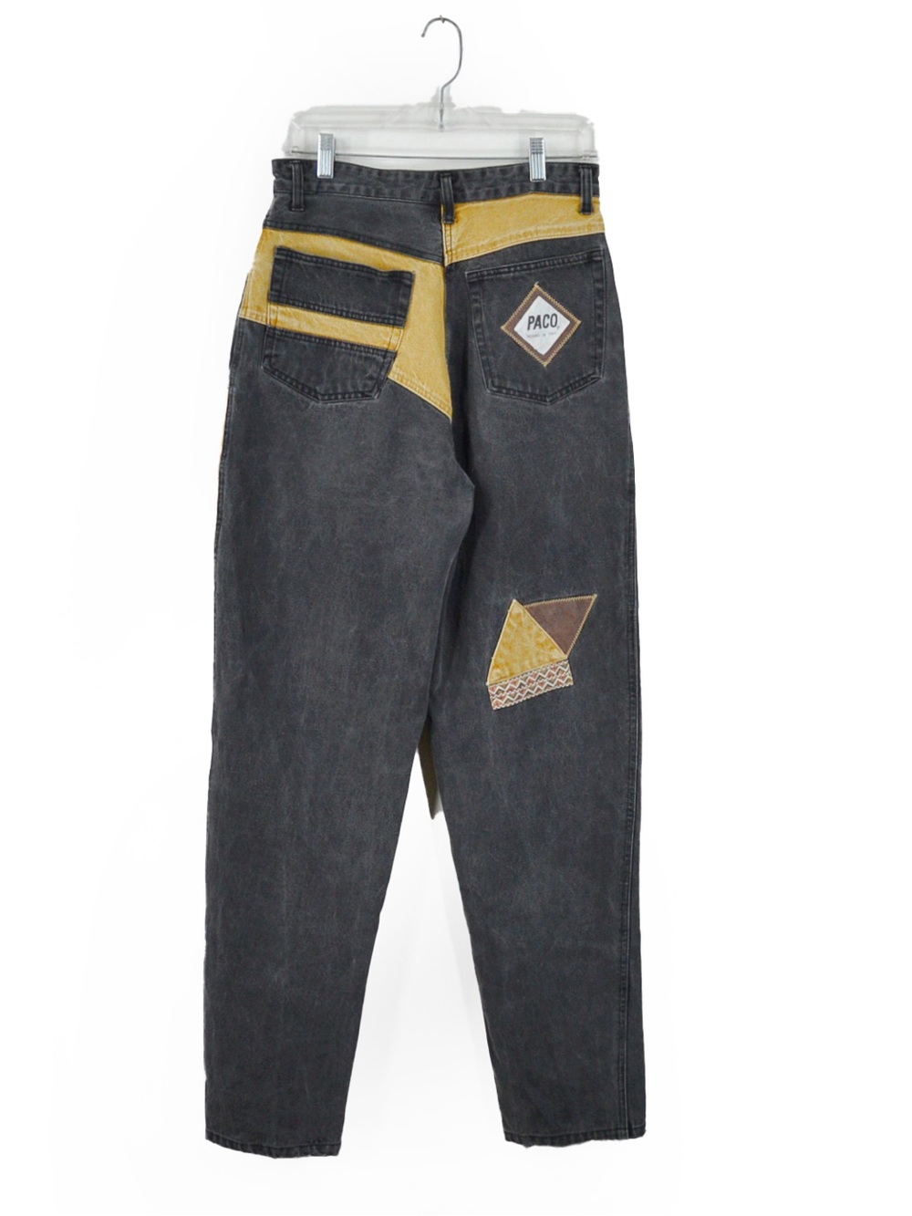 Vintage 80s 90s Paco High Waist Patchwork Denim Jeans - Picture 4 of 5